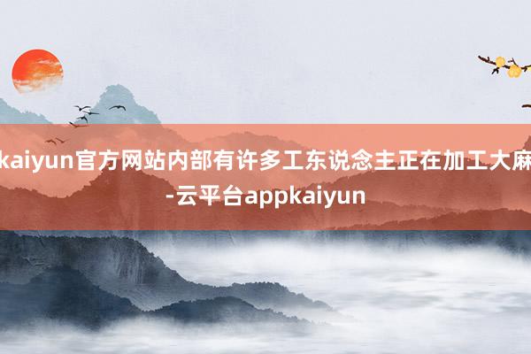 kaiyun官方网站内部有许多工东说念主正在加工大麻-云平台appkaiyun