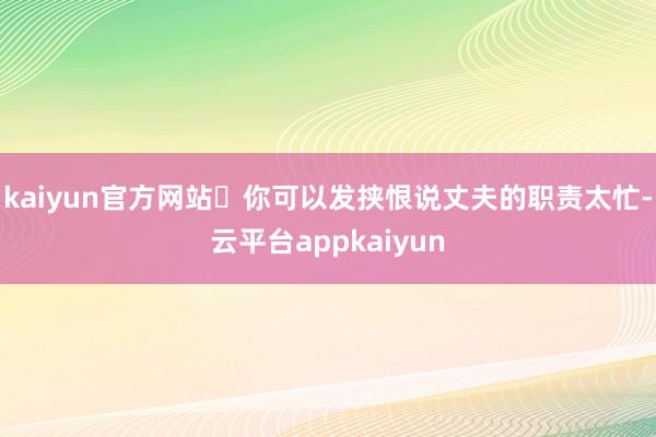 kaiyun官方网站	你可以发挟恨说丈夫的职责太忙-云平台appkaiyun