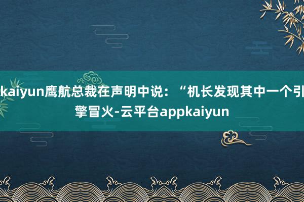 kaiyun鹰航总裁在声明中说：“机长发现其中一个引擎冒火-云平台appkaiyun