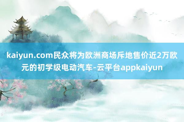 kaiyun.com民众将为欧洲商场斥地售价近2万欧元的初学级电动汽车-云平台appkaiyun