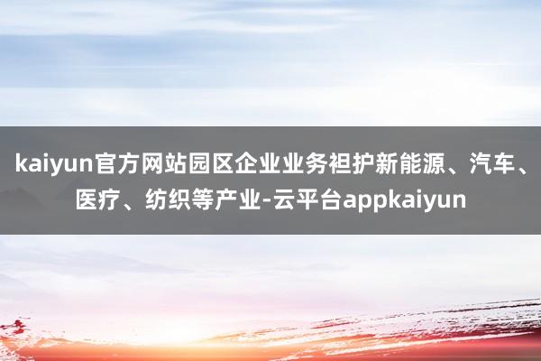 kaiyun官方网站园区企业业务袒护新能源、汽车、医疗、纺织等产业-云平台appkaiyun