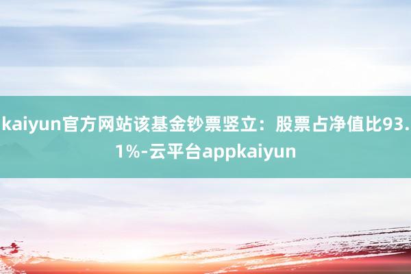 kaiyun官方网站该基金钞票竖立：股票占净值比93.1%-云平台appkaiyun