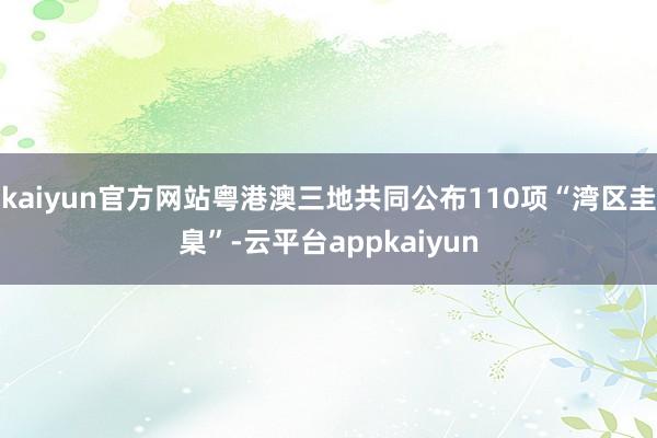 kaiyun官方网站粤港澳三地共同公布110项“湾区圭臬”-云平台appkaiyun