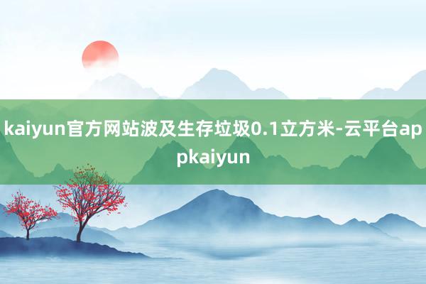 kaiyun官方网站波及生存垃圾0.1立方米-云平台appkaiyun