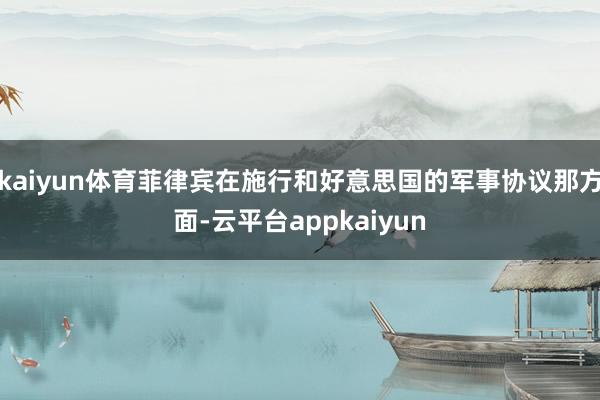 kaiyun体育菲律宾在施行和好意思国的军事协议那方面-云平台appkaiyun