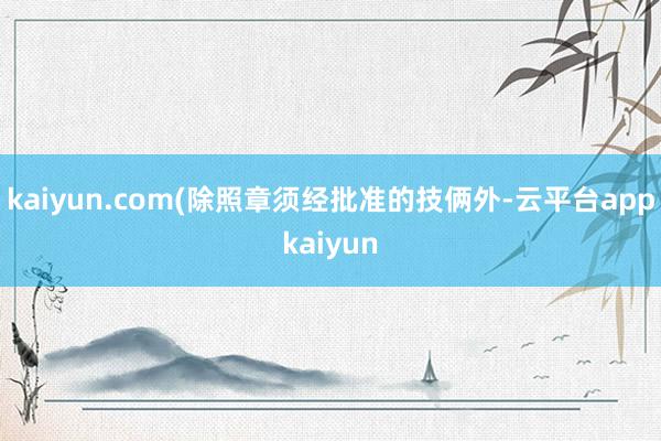 kaiyun.com(除照章须经批准的技俩外-云平台appkaiyun