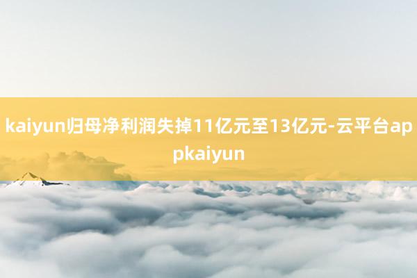 kaiyun归母净利润失掉11亿元至13亿元-云平台appkaiyun